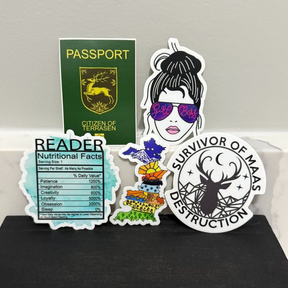 Set of 5 Book Stickers